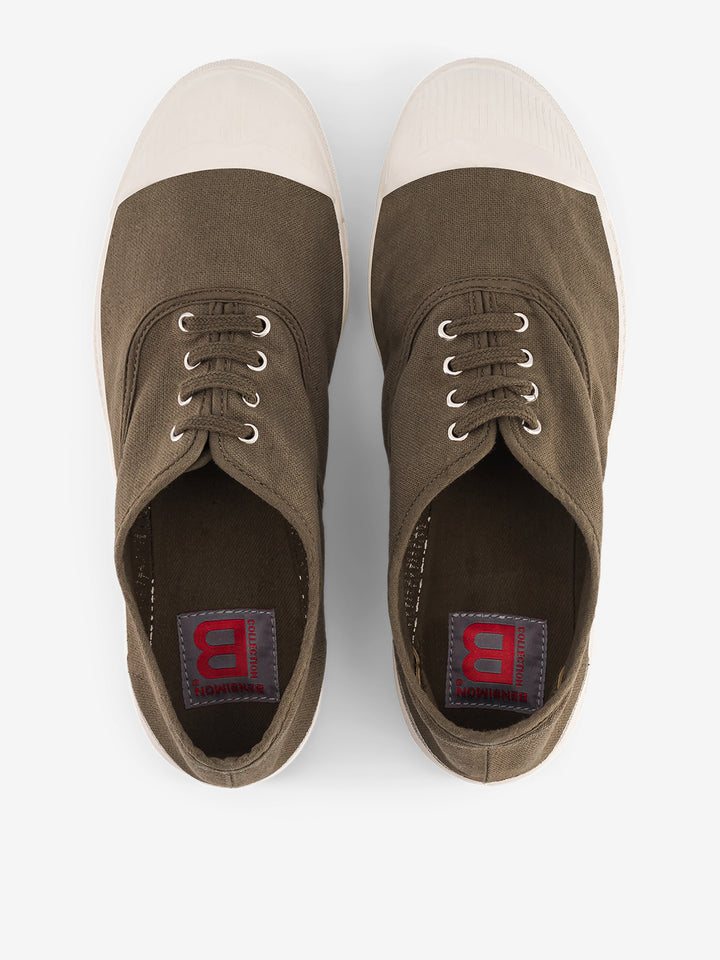 Tennis Lacets Femme Kaki