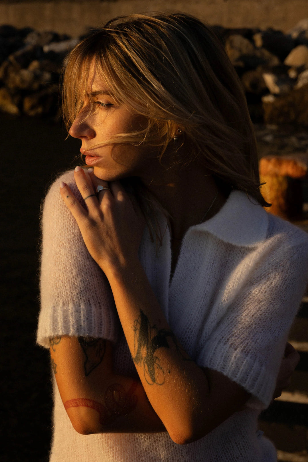 Haut polo en mohair Melody