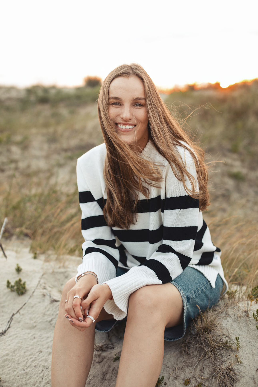 Pull  à rayures Marina 100 % mérinos