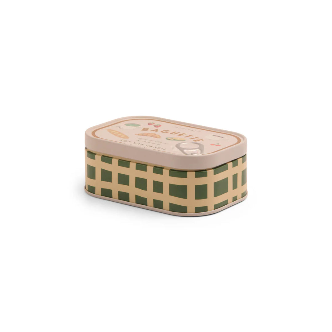 Bougie Bistro en boite metal - Baguette