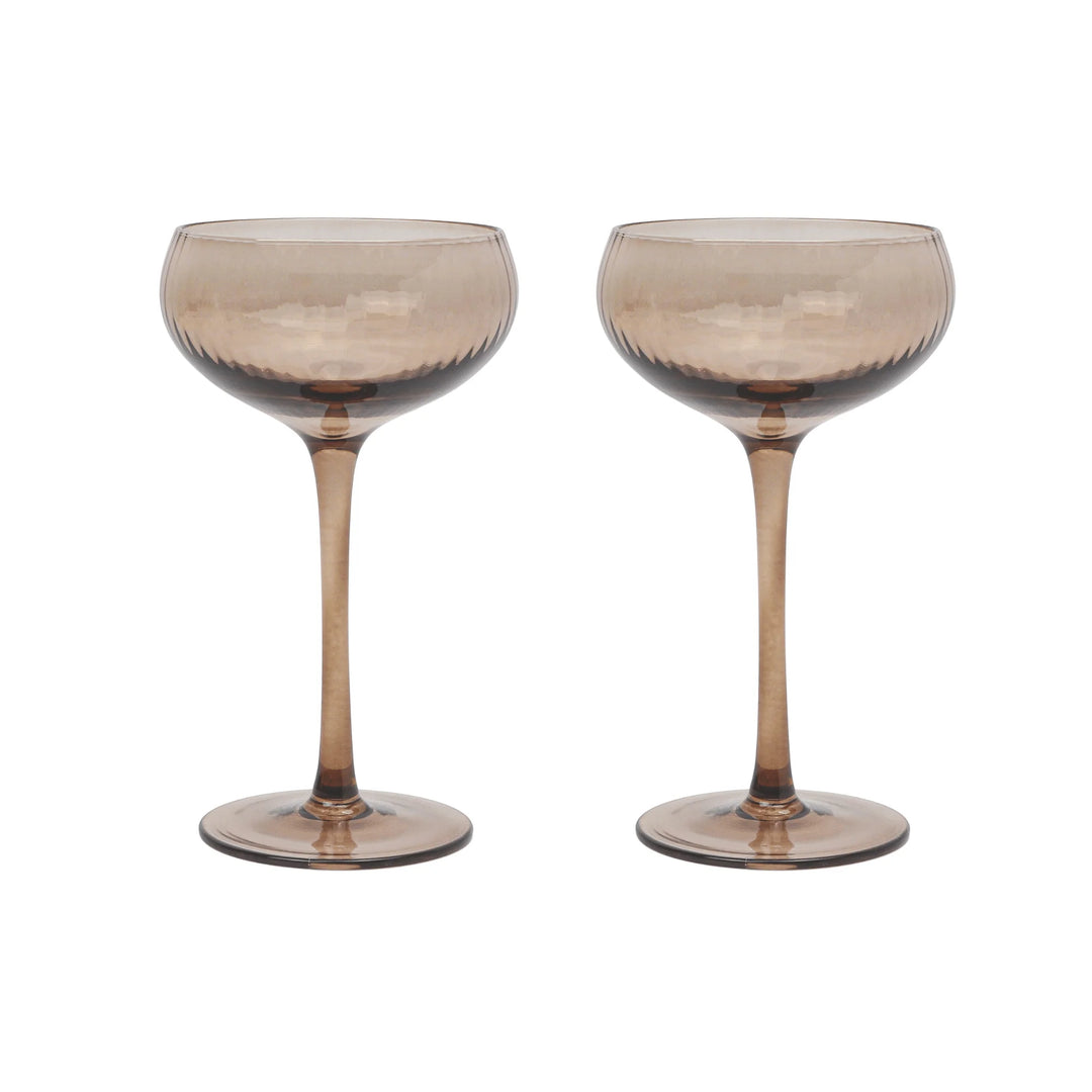 The Lou Coupe Glass - Set Of 2 Smoke