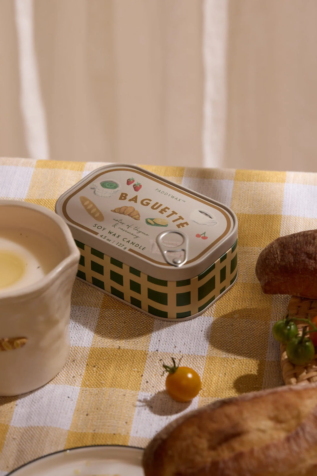 Bougie Bistro en boite metal - Baguette