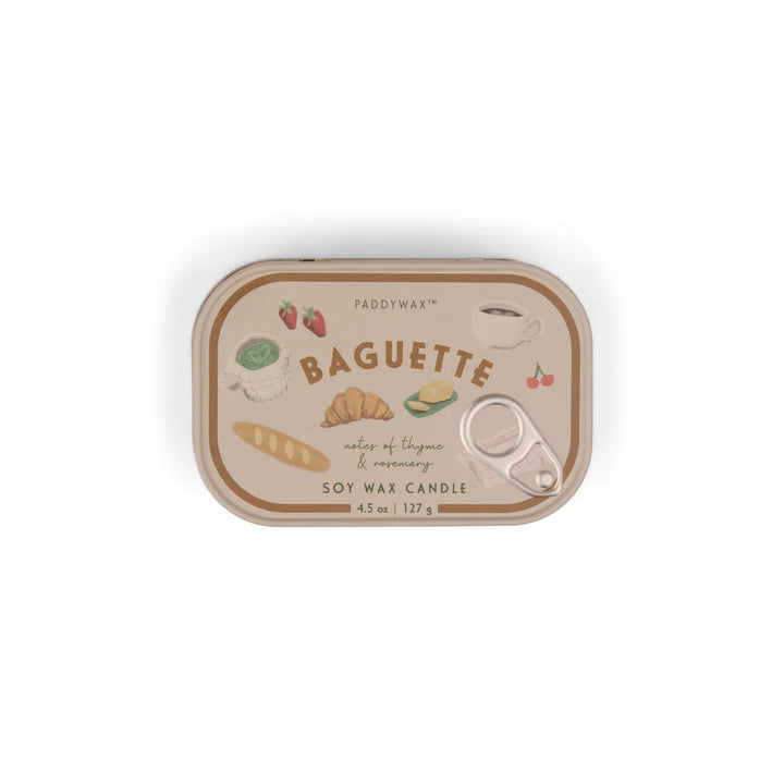 Bougie Bistro en boite metal - Baguette