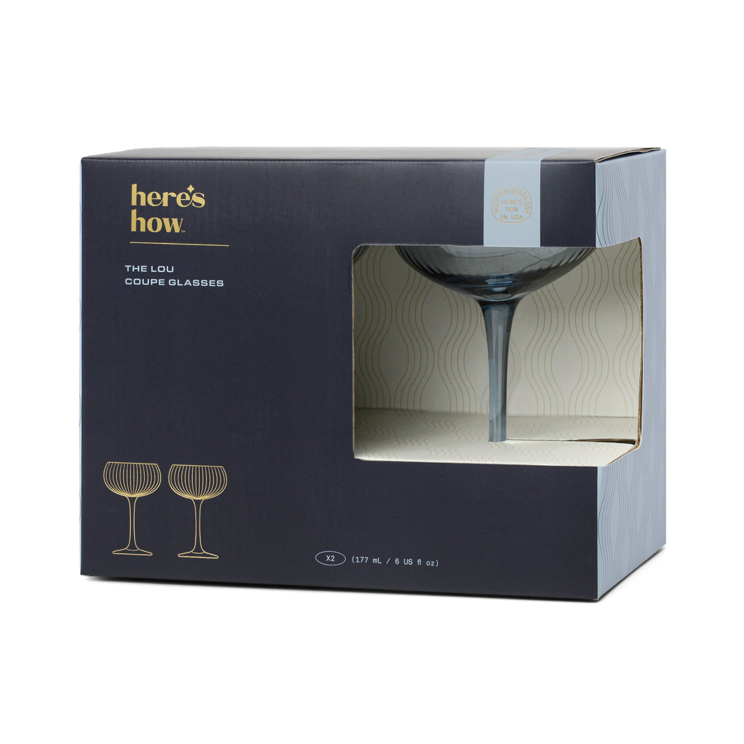 The Lou Coupe Glass - Set Of 2 Blue