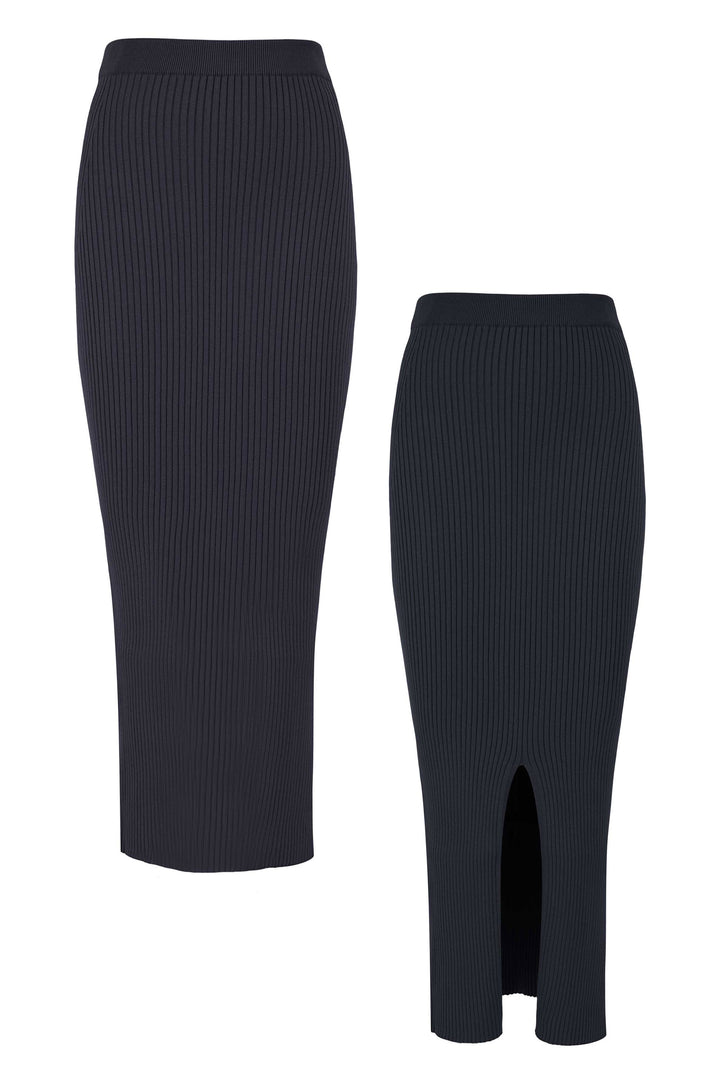 Jupe midi en maille côtelée Madonna