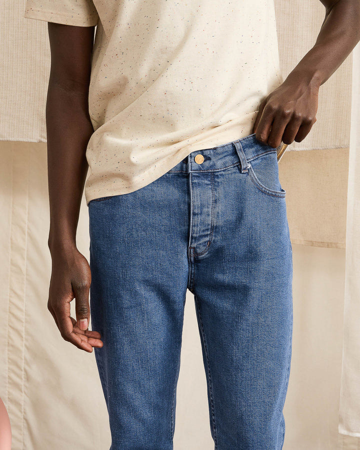 Pantalon Slim En Denim Tissé
