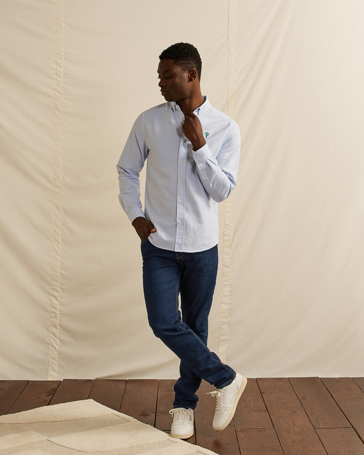 Pantalon Slim En Denim Tissé