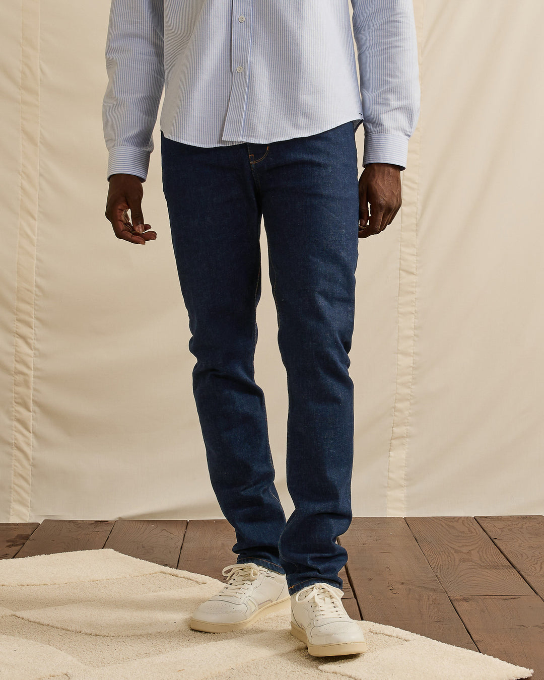 Pantalon Slim En Denim Tissé