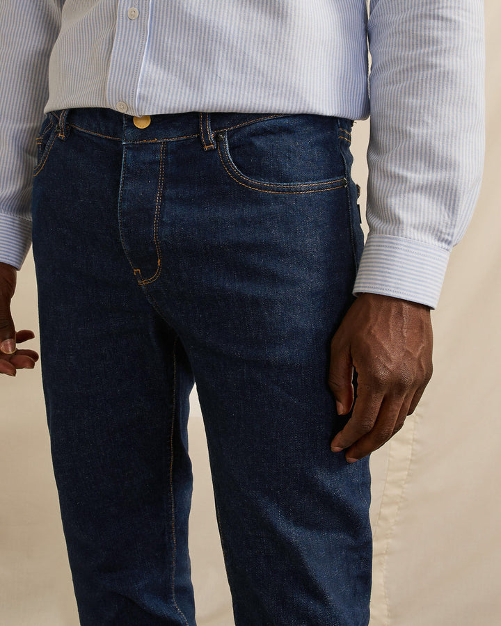 Pantalon Slim En Denim Tissé