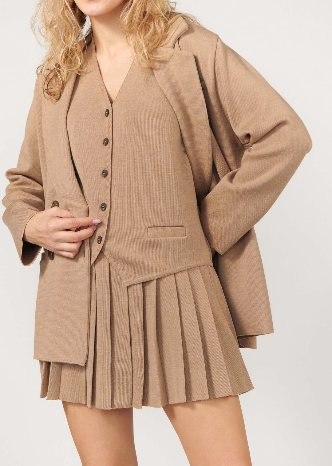 Mini-jupe Piccolo plissée 100 % mérinos