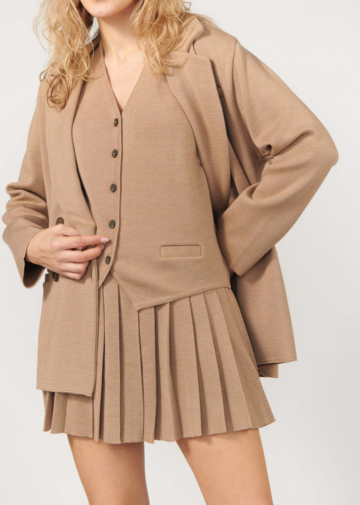 Mini-jupe Piccolo plissée 100 % mérinos