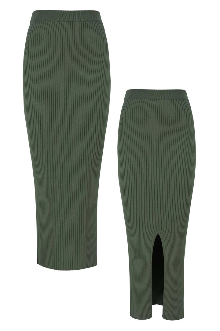 Jupe midi en maille côtelée Madonna