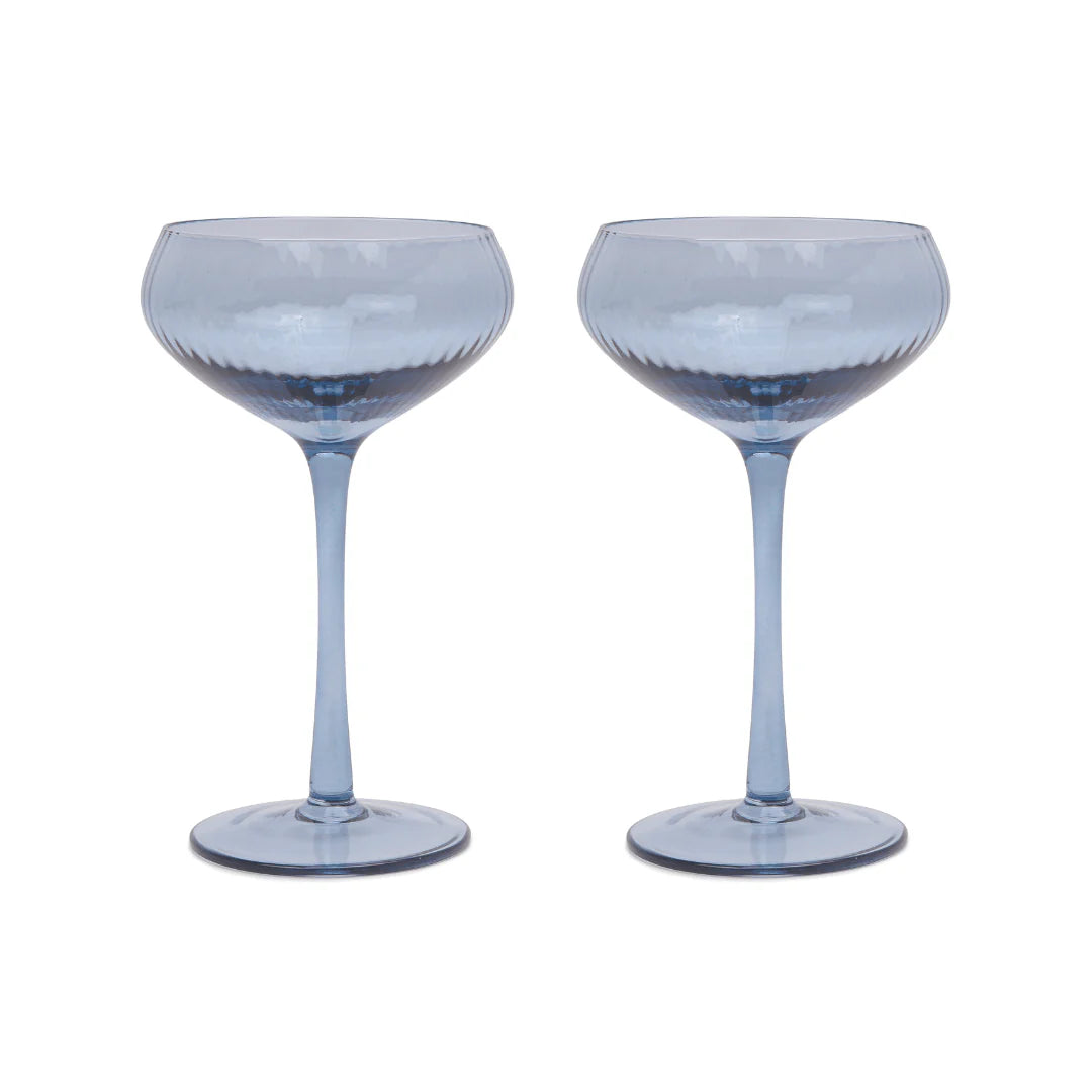The Lou Coupe Glass - Set Of 2 Blue