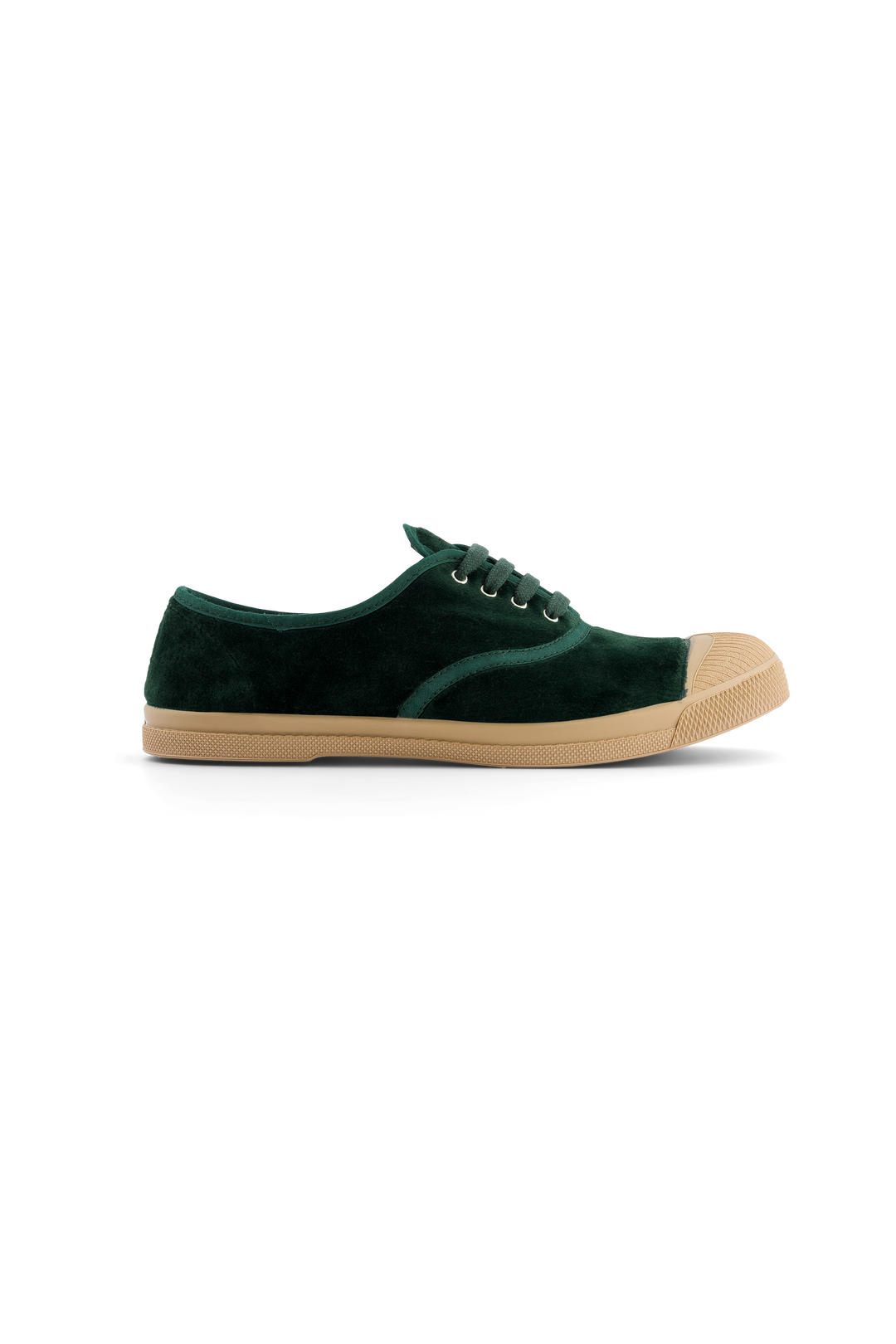 Tennis Femme Ten Lacets Velour Vert Sapin