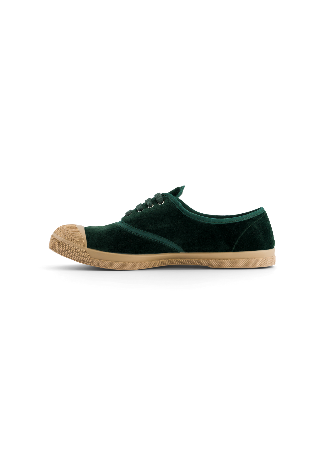 Tennis Femme Ten Lacets Velour Vert Sapin