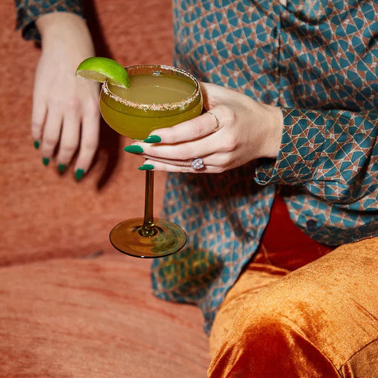 The Lou Coupe Glass - Set Of 2 Olive