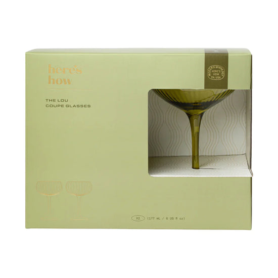 The Lou Coupe Glass - Set Of 2 Olive